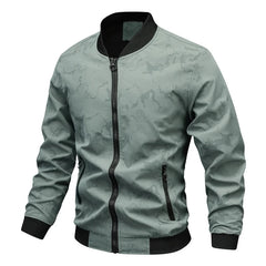 Threebooy Men's Camouflage Jacket Spring Autumn Korean Simple Baseball Collar Workwear Coat Men Versatile Casual Trendy Solid Color Jacket