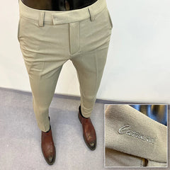 Threebooy Men's Suit Pants Formal Pants High Quality Solid Color Business Fashion Casual Slim Fit Trouser Men's Clothing Dress Pants