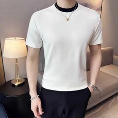 Threebooy men's Summer High Quality Casual Short Sleeve T-shirts/Male Slim Fit Fashion Pure Cotton Round Neck T-shirts Plus Size S-3XL
