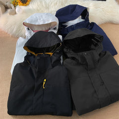 Threebooy Men's Spring Softshell Jacket Woemn Camping Hiking Trekking Windbreaker Waterproof Hooded Outdoor Sports Travel Climbing Coats