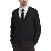 Threebooy Mens Cardigan Sweater Vintage V-Neck Long Sleeve Button Down Knitted Sweaters with Pockets Lightweight Solid Color Outerwear