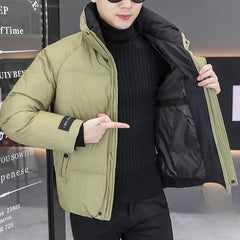 Threebooy Winter Men's Thickened Cotton Coat Heated Outdoor Warm Hooded Jacket Casual Cotton-Padded Men's Wear