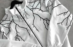 Threebooy Hip Hop Harajuku Lightning Pattern Zipper Jackets New Men and Women Casual Sports Jackets Coats Fashion Sweatshirts Streetwear