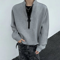 Threebooy Mens Sweatshirt Half Zip Casual Coat Autumn Street Wear Fashion All-Match Trend Youth Campus Long Sleeve Top Men'S Clothing