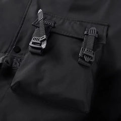 Threebooy Mens Fall Winter American Street Workwear Jackets New Zipper Pocket Solid Color Skull Embroidery Fashion Trend Jacket