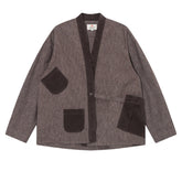 Threebooy Vintage Patchwork Cargo Jackets Mens Japan Style Multiple Pockets Cardigan Kimono Harajuku Loose Casual Cotton Coats Male