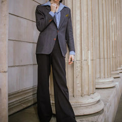 Threebooy Modern Men's Suit Set Slim Fit 2Pieces(Striped Jacket+Pants) Single Breasted Lapel Chic Evening Party Costume Daily Office Wear