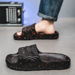 Threebooy Men Summer Casual Slippers Mens Black Slides Slip On Soft Lightweight Indoor Home House Beach Shoes