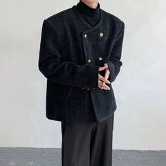 Threebooy Mens Jackets British Casual Suit Jacket Streetwear Fashion Streetwear Elegant Trend Campus Youth Long Sleeve Tops Men'S Clothing