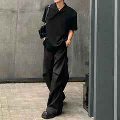 Threebooy Mens Pants Y2k Thin Casual Trousers Autumn Streetwear French Personality Simple Solid Color Mopping Pants Men'S Clothing