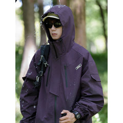 Threebooy Men's Single-Layer Casual Coat Contrast Windproof Waterproof Zipper Outdoor Fashion Jacket Outdoor Jacket