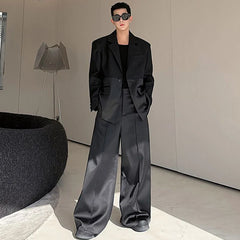 Threebooy Men's Black Luxe Oversized 2-Piece Set