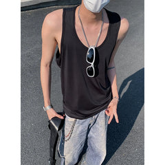 Threebooy Men Cotton Vest Sweat Absorbing Gym Workout Sportswear Solid Mens Athletic Sleeveless Shirt Activewear Top Casual Training