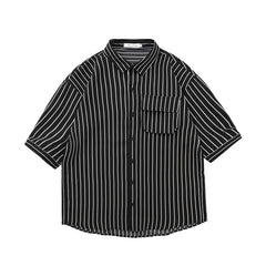 Threebooy Stripe Pattern Summer Shirt Men's Clothing High Quality Luxury Men's Shirt Loose Fitting Harajuku Fashion New in Short Sleeve