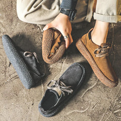 Threebooy Trendy Men's Lace-up Casual Shoes Men Comfortable Driving Flats Mens Outdoor Shoe