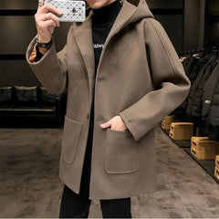 Threebooy Solid Color Slim Fit Male Coats Trendy High Quality Y2k Luxury Designer New In Men's Hoodie Jackets