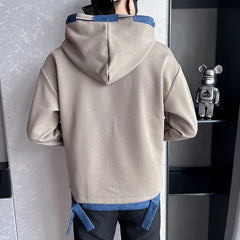 Threebooy Men's High Quality Loose Casual Hoodies/Male Slim Fit Fashion Solid Color Pullover Matching Casual Hoodie Jackets