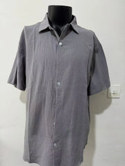 Threebooy Summer Men's Breathable Cotton Linen Shirt Short Sleeve Casual Turn Down Collar Loose Top Male Shirts