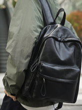 Threebooy Soft Leather Backpack New Style Female College Student School Bag Work Commuter PU Backpacks