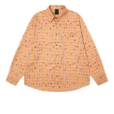 Threebooy Vintage Stars Print Shirts Men Streetwear Harajuku Long Sleeve Shirt for Men Oversized Loose Casual Plaid Blouse Coats Male