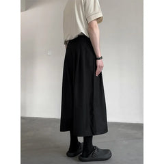 Threebooy Summer Wide Leg Cropped Pants Comfy Culottes Street Fashion Trendy Loose Fit Casual Trousers Breathable Oversized Style