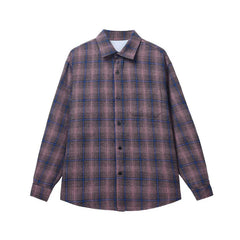 Threebooy Spring Long Sleeved Shirt Men Oversized Retro Plaid Shirt Men Japanese Streetwear Loose Casual Shirt Mens Black Vintage Shirts