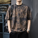 Threebooy Men's Vintage Youth Tie Dye Print Tops Tees Summer Short Sleeve Loose Plus Size Lazy Style T Shirts Casual Fashion Men Clothes
