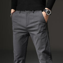 Threebooy Men's Clothing New Casual Pants Solid Color Slim Comfortable Business Fashion Classic Korean Little Feet Trousers Male