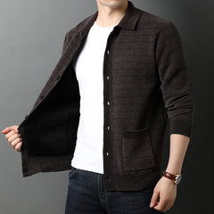 Threebooy Brand Clothing Fashion Men Knit Sweater Jackets Casual Cardigan Europe Station Male Wool Sweater Slim Fit Versatile Coat