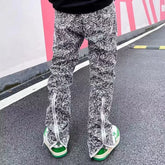 Threebooy Y2K Streetwear Snake Graphic Baggy Zipper Ripped Jeans Pants For Men Clothing Straight Cotton Long Trousers Pantalon Homme