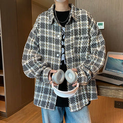 Plaid Jackets Men American Vintage Outwear Long Sleeve Designs All-match Youthful Vitality Handsome Coats Streetwear Newest Ins