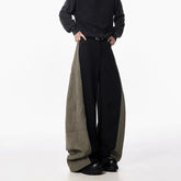 Threebooy New Autumn Winter Casual Pants Men'S Wide Leg Pants Fashion Retro Contrasting Color Curved Knife Pants Loose Straight Leg Pants