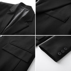 Threebooy Handsome Casual Blazers Men Leisure Loose Suit Jackets Trendy Male Daily Streetwear All-match Simple Korean Suit-tops Gray/Black