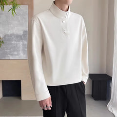 Threebooy New Spring Autumn Fashion Sweatshirts Men Solid Color Stand Collar Youthful Vitality Hoodie Man Loose Casual Pullover Sweatshirt