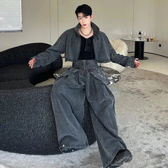 Threebooy Men's Elite Denim Streetwear 2-Piece Set