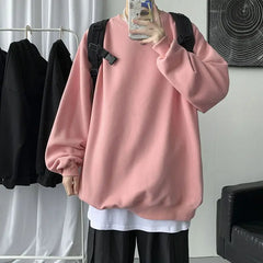 Threebooy Spring Autumn Heavyweight Trendy Brand Long-sleeved T-shirt Men's Velvet Thickened Top Loose Sports Bottoming Youth Sweatshirt