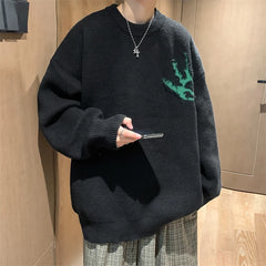 Threebooy Printed Sweaters Pullover Knit New in Sweaters Knitwear Men's Winter Sweater Harajuku Male Clothes Korean Popular Clothes Jumper