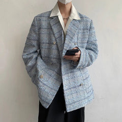 Threebooy Men's Azure Tweed Jacket