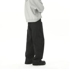 Threebooy American Style Wide Leg Straight Cargo Pants Letter Printed Men's Baggy Casual Fashion Overalls Streetwear Male Mopping Trousers