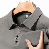 Threebooy Middle-aged Men's Autumn Turn-down Collar Loose Plus Size POLO Shirt Luxurious Business Long-sleeved Shirt Golf Men Clothing