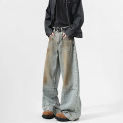 Threebooy Men's Jeans baggy Denim pants Loose Fit Casual Style American Streetwear Straight Novel design Leg Pants Trendy Brand