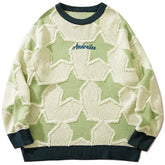 Threebooy Vintage Five Pointed Star Sweater For Men Winter Retro Hip Hop Knitwear Pullover Knitted Streetwear 2025 Women Oversized Sweater