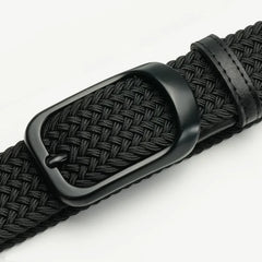 Threebooy 3.4cm Man Belts Luxury Designer Canvas Nylon Elastic Belt Man Stretchable Casual Pin Buckle Belt for Jeans Pants