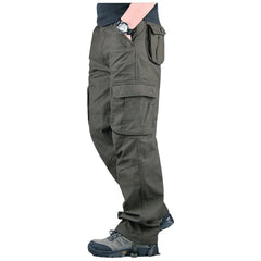 Threebooy Loose Straight Leg Work Pants Men's Outdoor Casual Trousers Large Size Multi Pocket Comfortable Spring Autumn Seasonal Wear