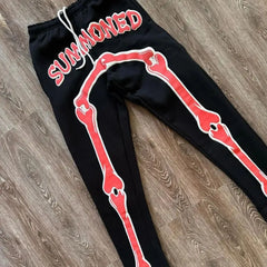 Threebooy Y2k Hip Hop Casual Pants Foam Letter Print Sweatpants Fashion American High Street Men's and Women's Sweatpants Clothing Cargo