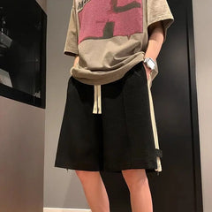 Threebooy Men's Summer New Style Student Loose Zippered Trousers Versatile Straight Sports Casual Pants