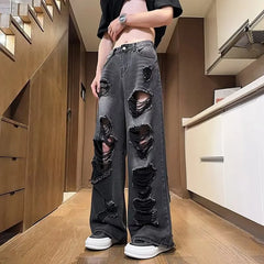 Threebooy Clothing Length Regular Vintage Baggy Pants Mens Fashion Jeans Autumn Wear Casual Style Daily Wear Non Stretch