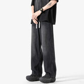 Threebooy Summer Baggy Jeans Men Fashion Casual Straight Jeans Men Streetwear Hip-hop Loose Drawstring Vintage Jeans Mens Denim Trousers