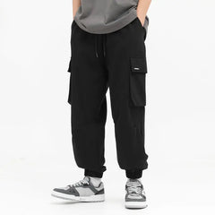 Threebooy Autumn Winter Fashion Harajuku All Match Cargo Pants Men Loose Casual Hip-hop Trousers Pockets Oversized Streetwear Male Clothes
