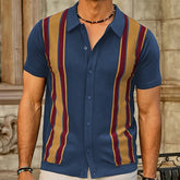 Threebooy Men's Luxury Clothing Knit Short Sleeve Polo Shirt Casual Streetwear Lapel Button Down Cardigan Breathable Tops Summer Knitwear